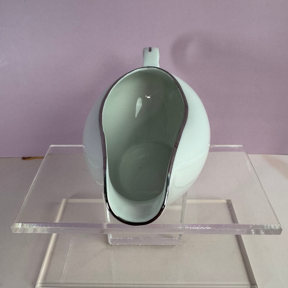 VTG Royal M by Mitashoten Japan Platinum Knight Gravy Boat White Silver M109 - Picture 4 of 9